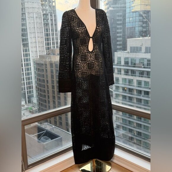🆕 SIR THE LABEL 🧿 NWOT Rayure Long Sleeve Crochet Maxi Dress, Sz 2 US 6 - Picture 4 of 15